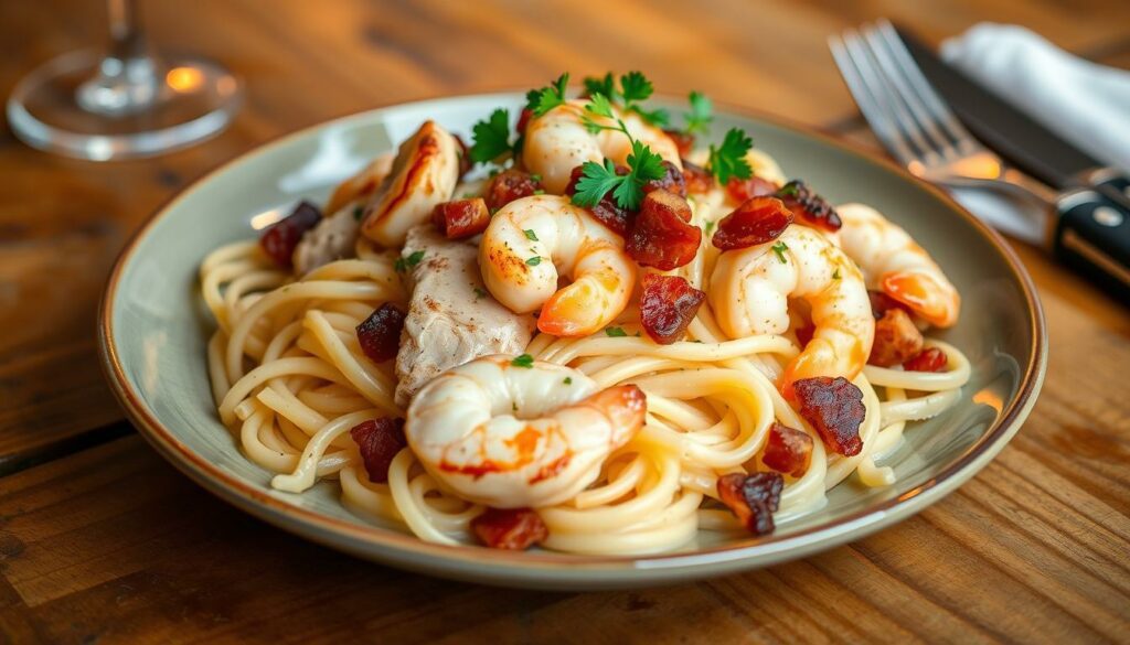 olive garden chicken and shrimp carbonara recipe