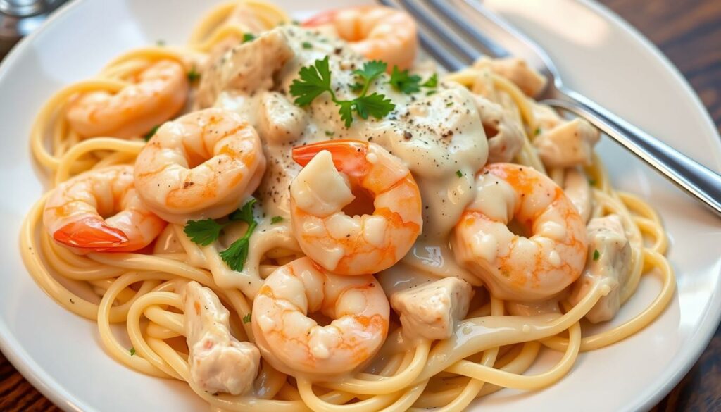 Shrimp and Chicken Carbonara