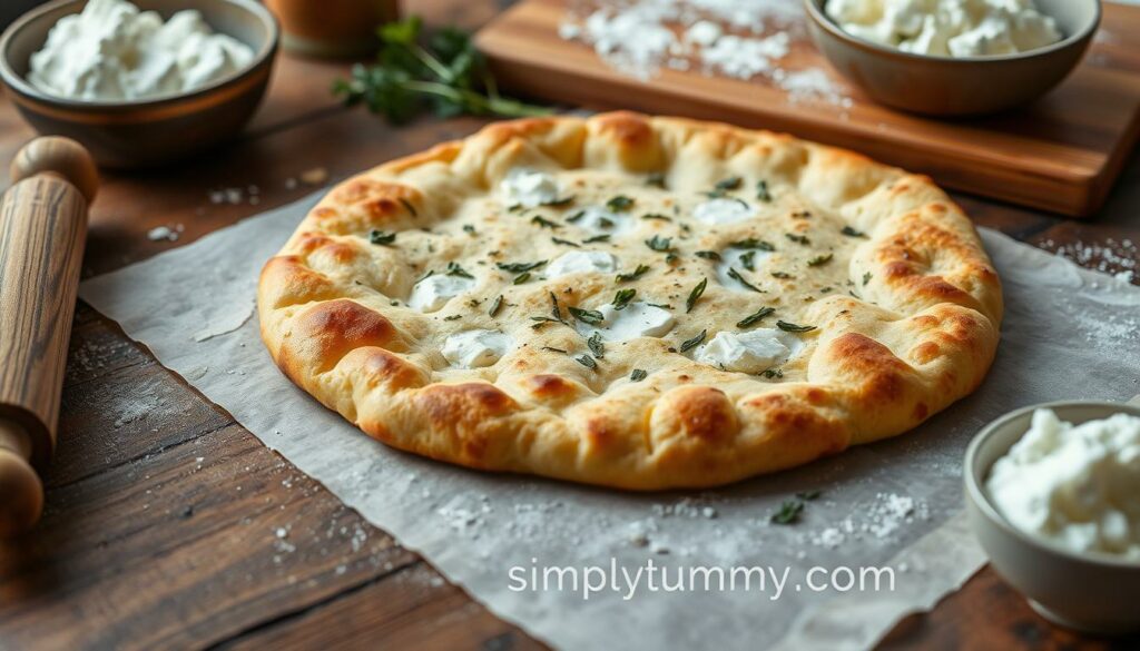 baked cottage cheese flatbread