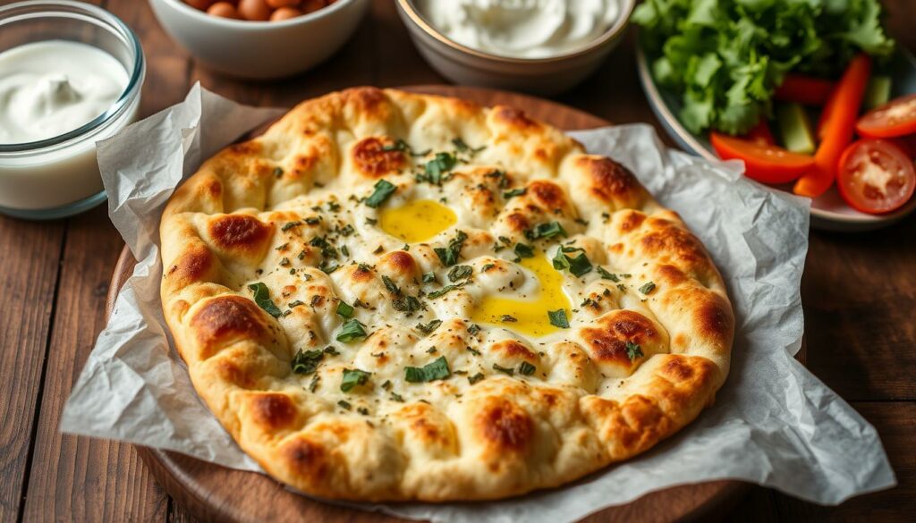 baked cottage cheese flatbread