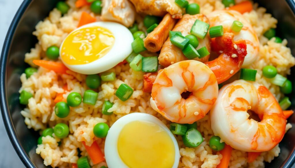 fried rice with egg chicken and shrimp recipe