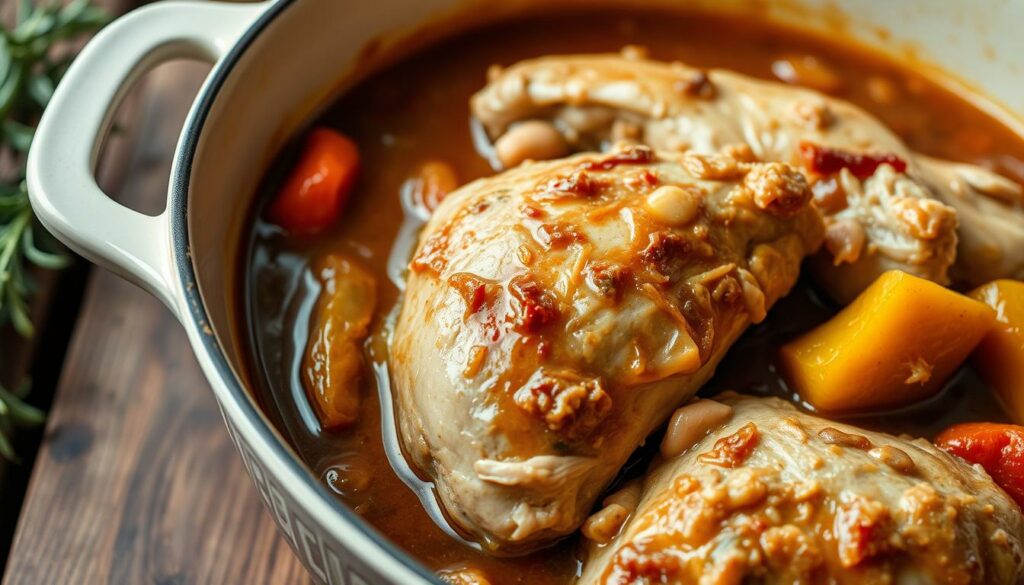 slow-cooked chicken