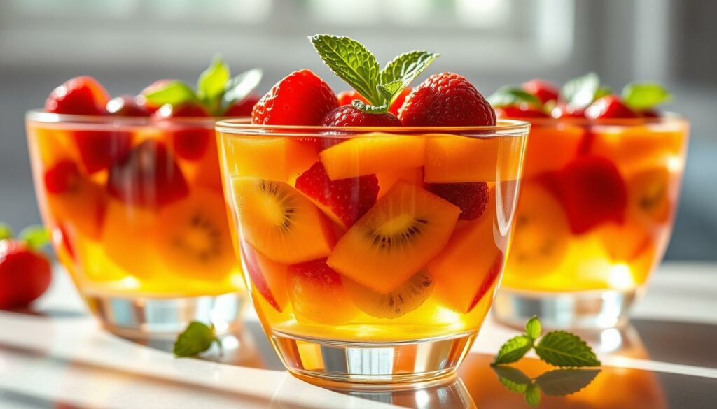 Layering fruit gelatin