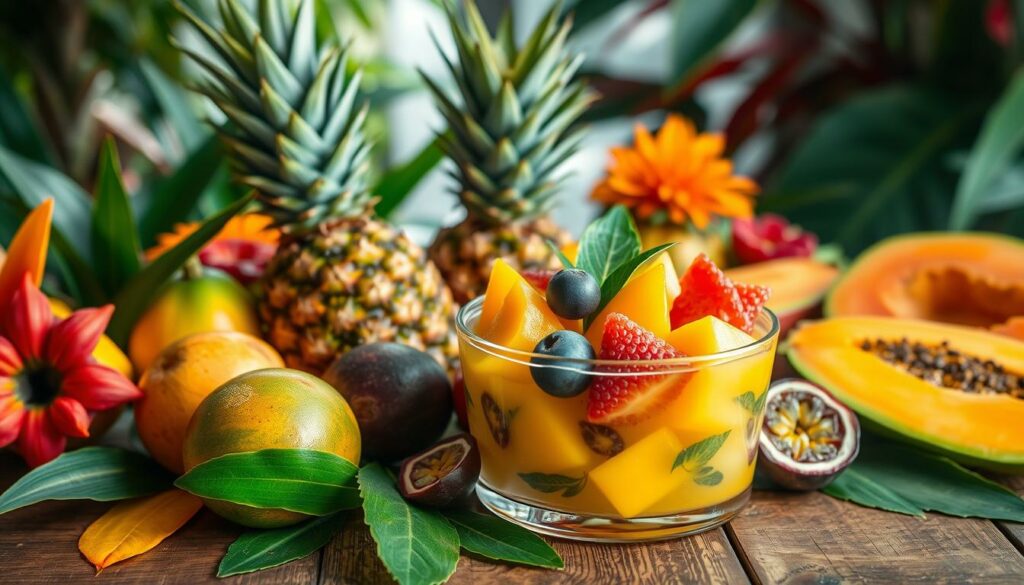 tropical fruits for gelatin